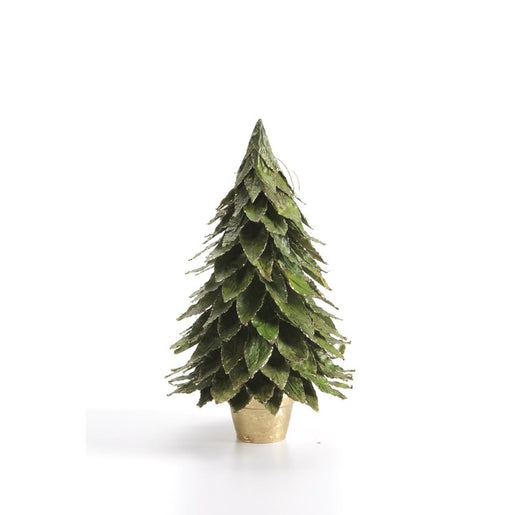 Medium Natural Leaf Christmas Tabletop Tree on Pot