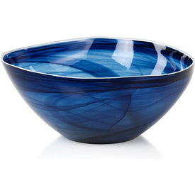 Monte Carlo Large Indigo Alabaster Glass Bowls Set of 2
