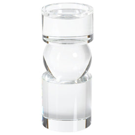 Renata 9.5" Tall Clear Crystal Pillar Candle Holder