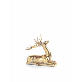Clara Gold Sitting Deer Figurine Statue