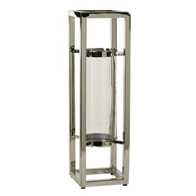 Irvine Polished Steel Hurricane Candle Holder
