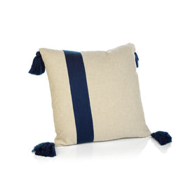 Positano 18" x 18" Embroidered Throw Pillow with Tassels