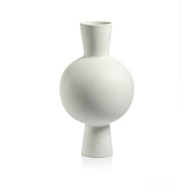 Ozamiz 17" Tall White Stoneware Vase
