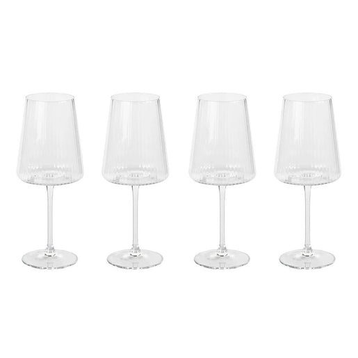 Benin Fluted Textured Wine Glasses Set of 4