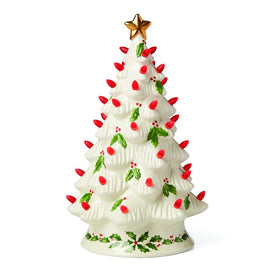 Treasured Traditions Holiday Red Bulbs Lit Tree