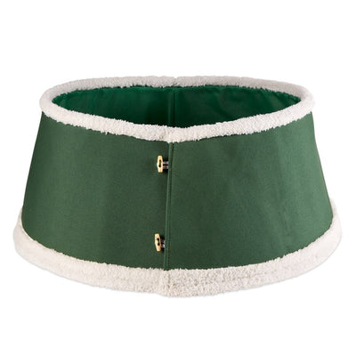 Faux Fur Trimmed Holiday Tree Collar - Green