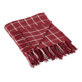 Checked Plaid 50" x 60" Throw - Barn Red