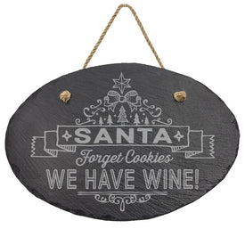 Santa Forget Cookies Oval Slate Decor