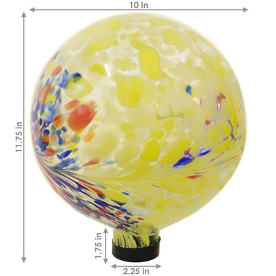 Bright Summer Burst 10" Glass Gazing Globe Ball