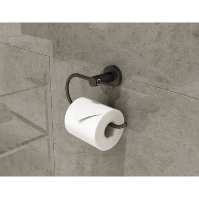 Dia Four-Piece Bath Accessory Set with Toilet Paper Holder, Robe Hook, Towel Ring, and 18" Towel Bar