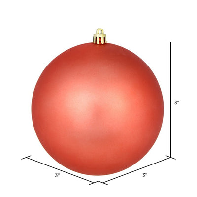 3" Coral Matte Ball Ornaments 32 Per Box