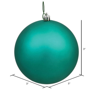 3" Teal Matte Ball Ornaments 32 Per Box