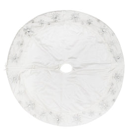 52" White Snowflake Tree Skirt