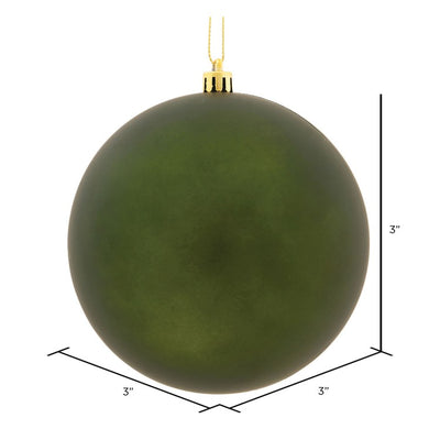 3" Moss Green Matte Ball Ornaments 32 Per Box