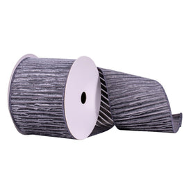 4" x 10 Yards Pewter Stripe Silver Line Ribbon