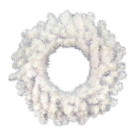 48" Unlit Artificial Crystal White Wreath with 340 Tips