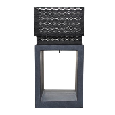 Sentinel Wood-Burning Fire Basket - Dark Gray Granite