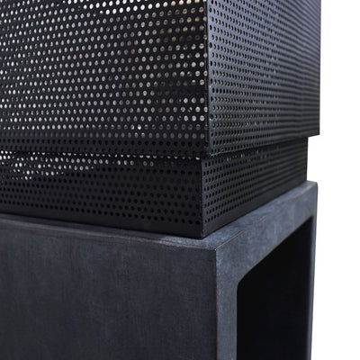 Sentinel Wood-Burning Fire Basket - Dark Gray Granite