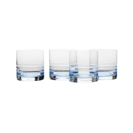 Cal 15.5 oz Blue Ombre Double Old Fashioned Glasses Set of 4