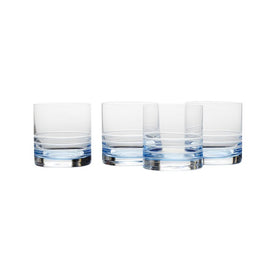 Cal 15.5 oz Blue Ombre Double Old Fashioned Glasses Set of 4