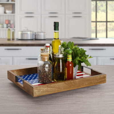 Gourmet Basics by Rectangular Flag Lazy Susan Serving Tray