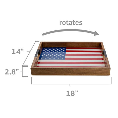 Gourmet Basics by Rectangular Flag Lazy Susan Serving Tray