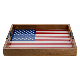 Gourmet Basics by Rectangular Flag Lazy Susan Serving Tray