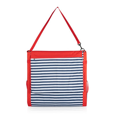 Beachcomber Portable Beach Chair and Tote, Blue Pinstripe