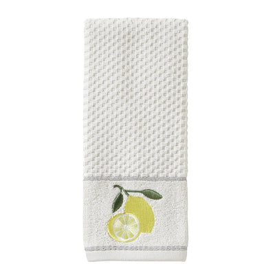 Lemon Zest Hand Towels 2-Pack in White