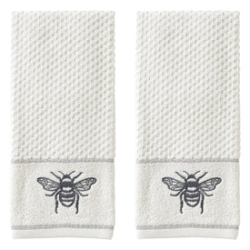 Farmhouse Bee Hand Towels 2-Pack in White