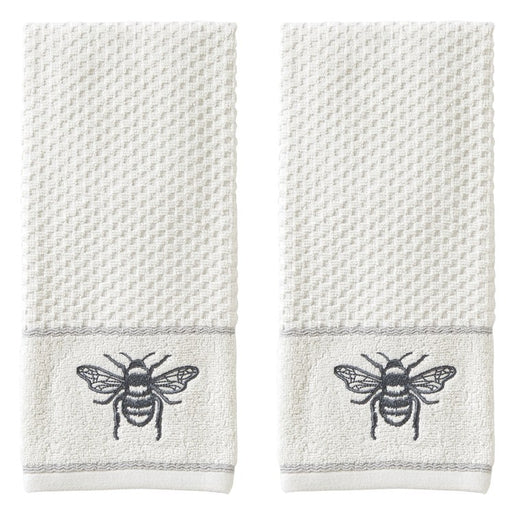 Farmhouse Bee Hand Towels 2-Pack in White