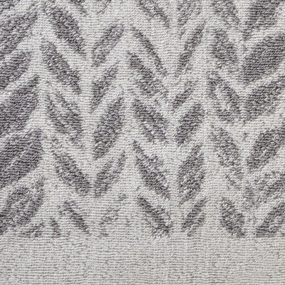 Distressed Leaves Bath Towel in Gray