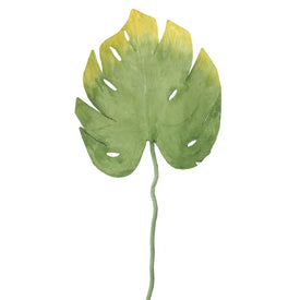 31.5" Green Two-Tone Artificial Split-Leaf Tropical Philodendron Spray