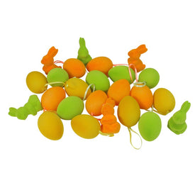 2.75" Orange and Green Spring Easter Egg Ornaments Club Pack of 24