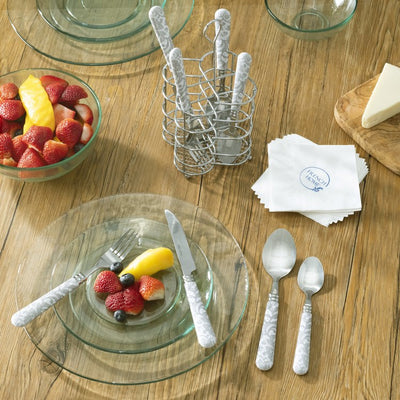 Bistro 16-Piece Stainless Steel Flatware Set, Service for 4 - Lace Overlay