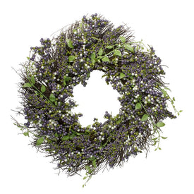 22" Unlit Purple Mini Berry Artificial Thanksgiving Wreath