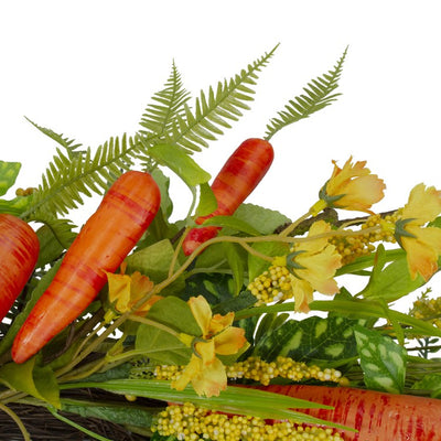 22" Orange and Yellow Carrot and Berry Foliage Easter Floral Spring Wreath