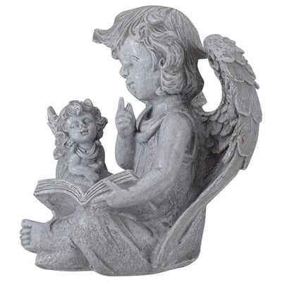 8.25" Reading Angels with Book Outdoor Garden Statue