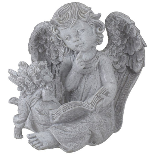 8.25" Reading Angels with Book Outdoor Garden Statue