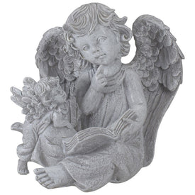 8.25" Reading Angels with Book Outdoor Garden Statue