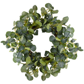 20" Green Eucalyptus Leaves Artificial Botanical Spring Wreath
