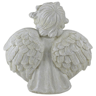 9" Cherub Angel Wings Bird Feeder Outdoor Garden Statue