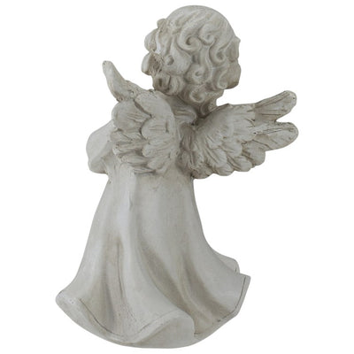 6.5" Angel Girl Holding Flower Outdoor Garden Statue