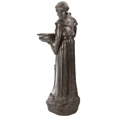 23.5" Bronze St. Francis of Assisi Religious Bird Feeder Outdoor Garden Statue