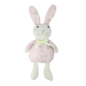 17" Pink Floral Easter Bunny Rabbit Spring Figure