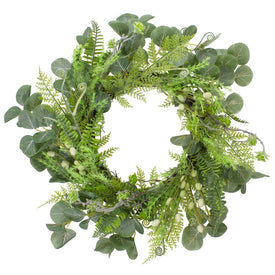 21" Green Eucalyptus and Foliage Spring Floral Wreath