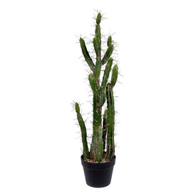 34" Artificial Green Cactus in Plastic Pot