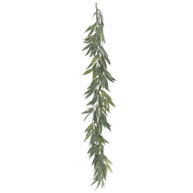 Vickerman 6' Artificial Green Muddy White Willow Garland.