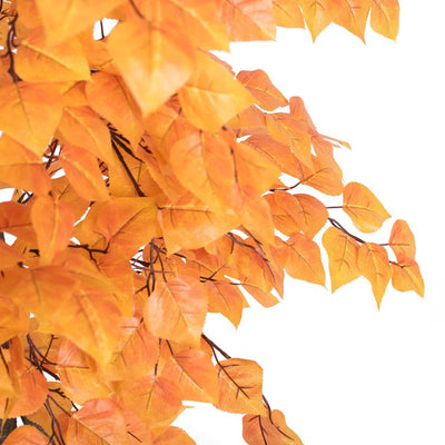 4' Artificial Golden Aspen Bush in Rattan Basket