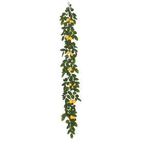 6' Green Salal Leaf/Yellow Lemon Garland
